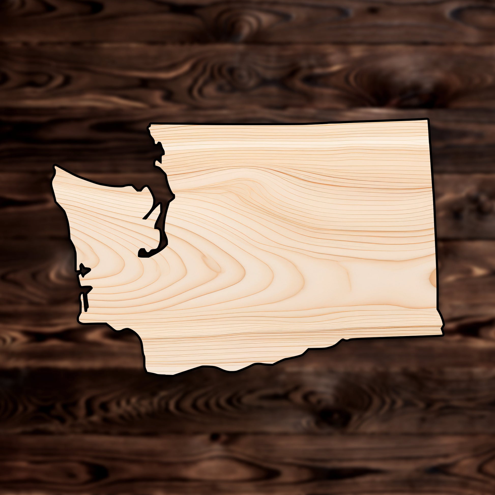 Washington State Plywood Craft Cutout , a Intricate laser-cut craft cutout made of high quality birch plywood, featuring detailed designs and clean edges, perfect for home decor or DIY projects.