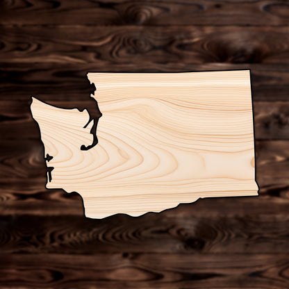 Washington State Plywood Craft Cutout , a Intricate laser-cut craft cutout made of high quality birch plywood, featuring detailed designs and clean edges, perfect for home decor or DIY projects.