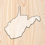West Virginia State Wisconsin State Acrylic Craft Cutout - Transparent laser-cut acrylic craft cutout designed as a router template, featuring precise shapes and durable construction for various crafting projects.