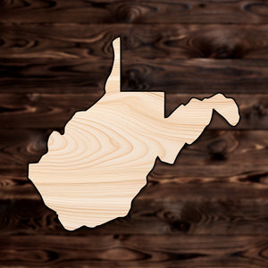 West Virginia State Plywood Craft Cutout , a Intricate laser-cut craft cutout made of high quality birch plywood, featuring detailed designs and clean edges, perfect for home decor or DIY projects.
