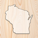 Wisconsin State Acrylic Craft Cutout - Transparent laser-cut acrylic craft cutout designed as a router template, featuring precise shapes and durable construction for various crafting projects.
