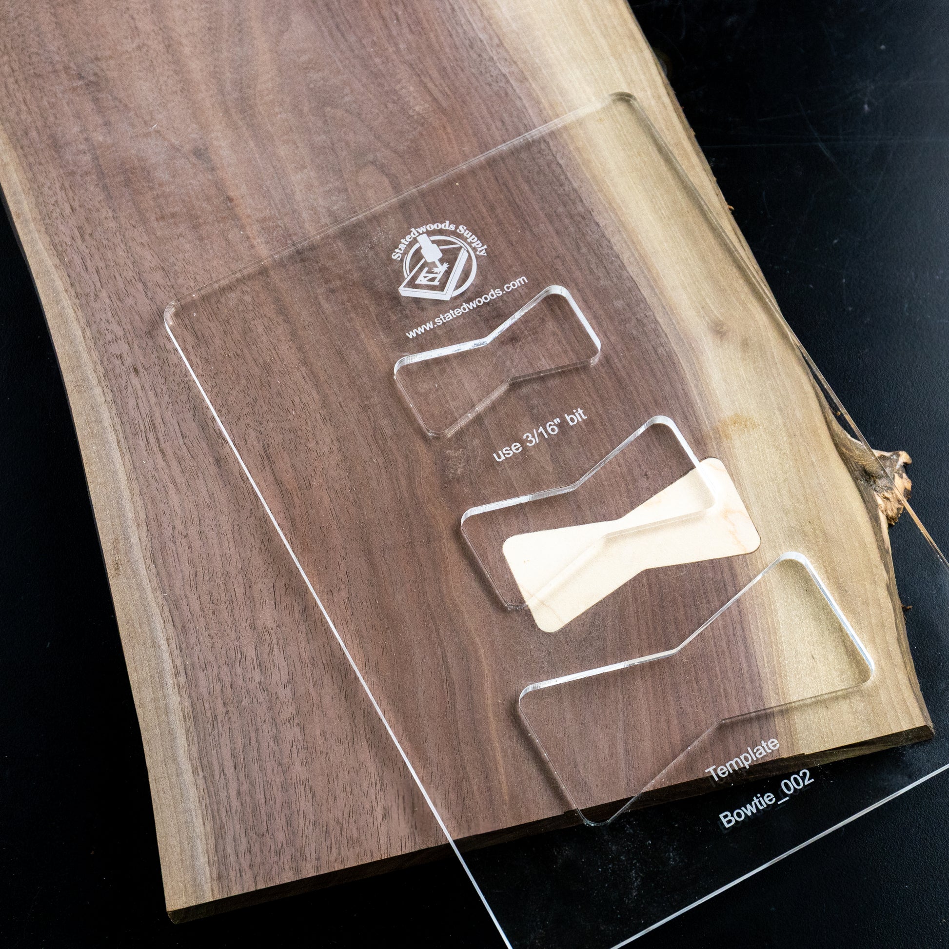 Bowtie Inlay Acrylic Router Templates