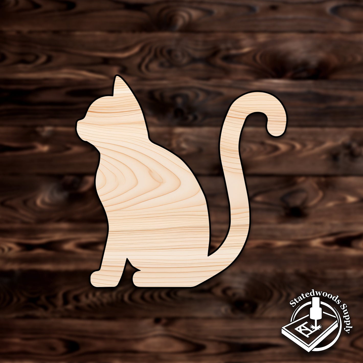 cat pet animal plywood craft cutout