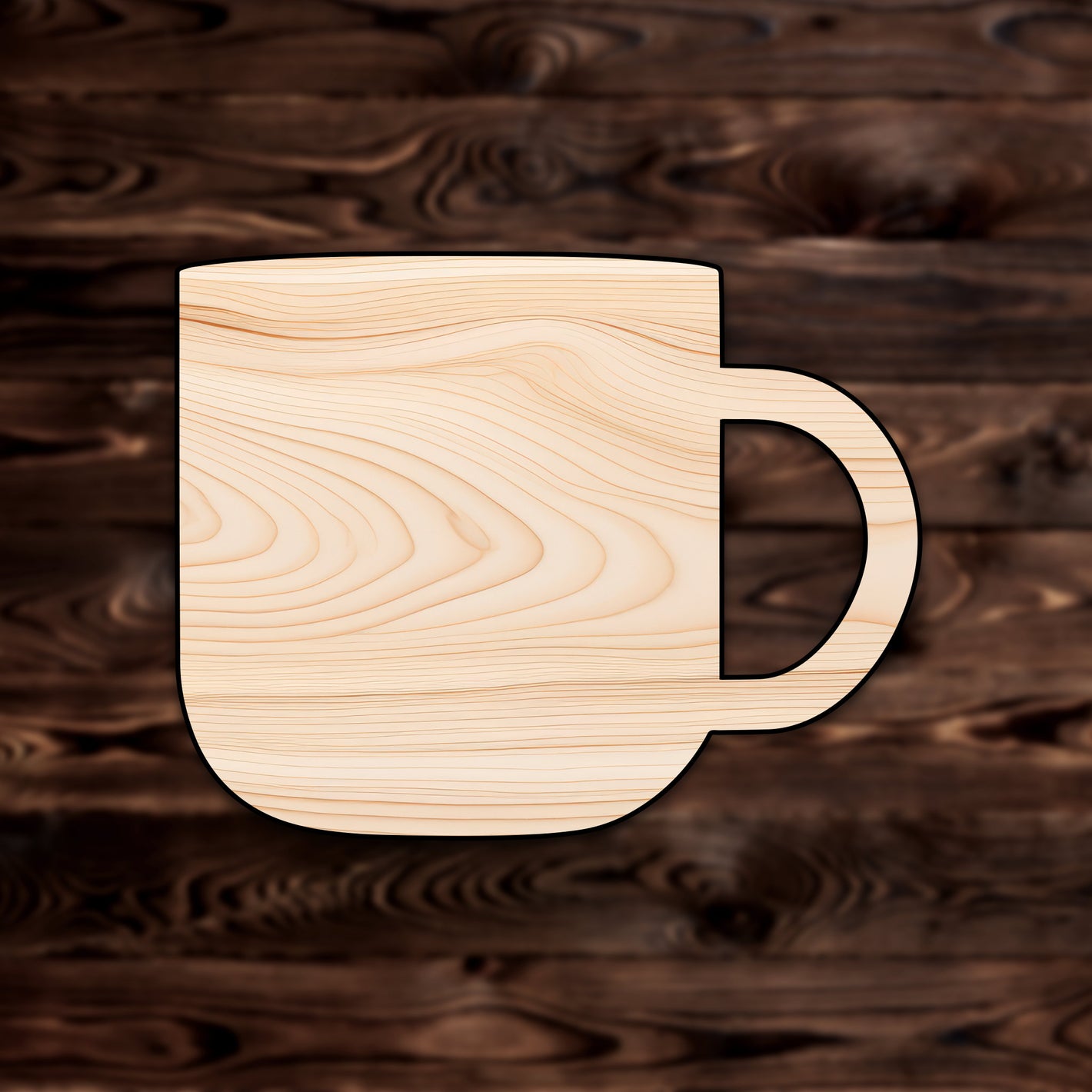 Coffee Cup Mug Plywood Craft Shape