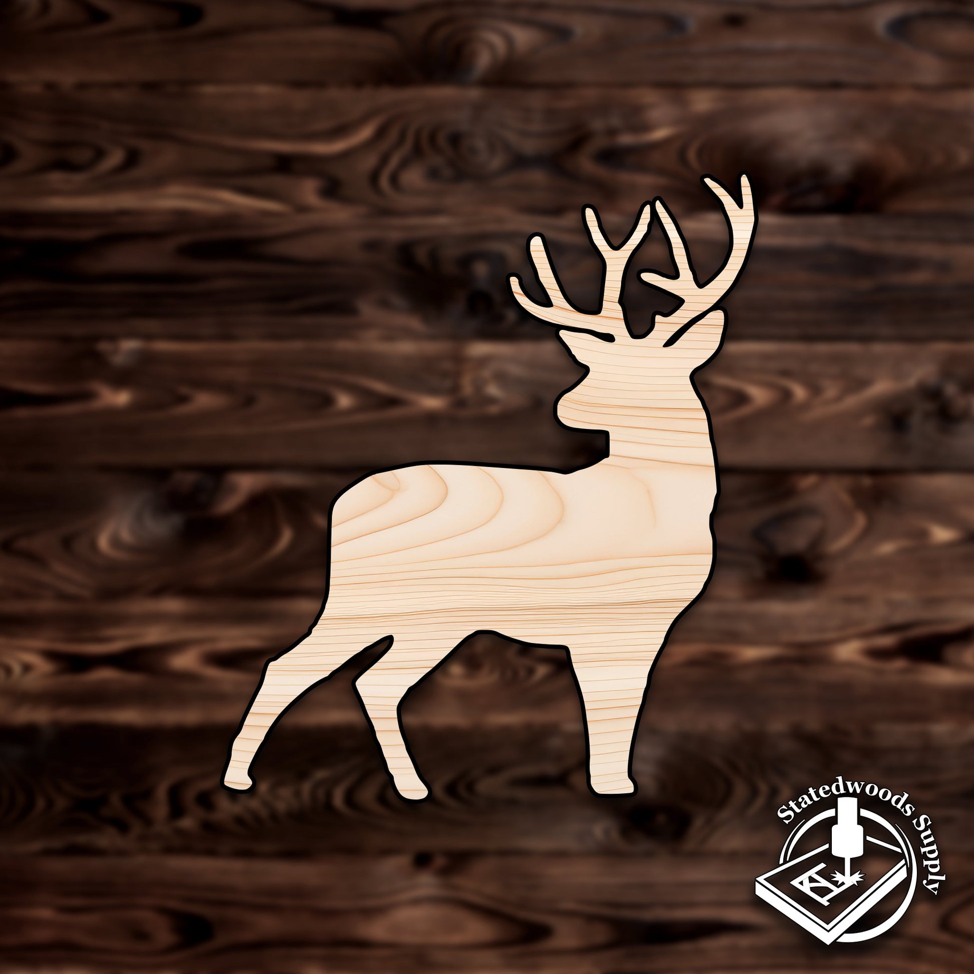 deer whitetail buck plywood craft cutout