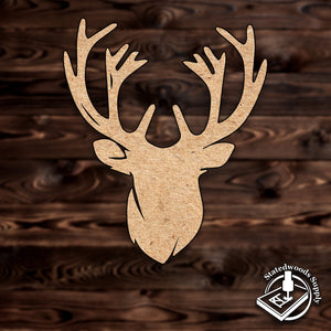 deer head antlers animal wood mdf cutout craft