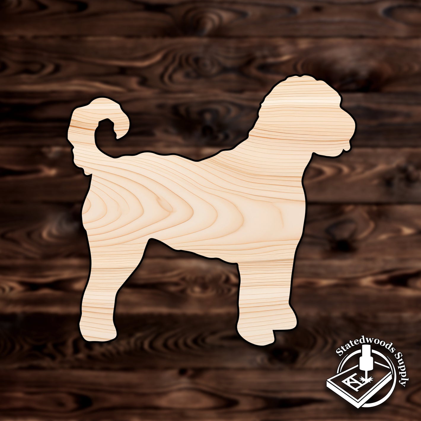 golden doodle dog pet animal plywood craft cutout