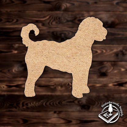 golden doodle pet dog poodle animal mdf craft cutout