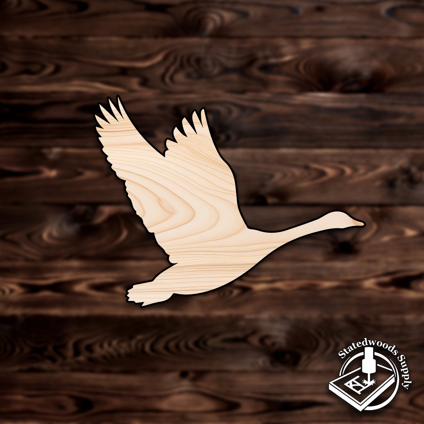 goose animal flying plywood craft cutout