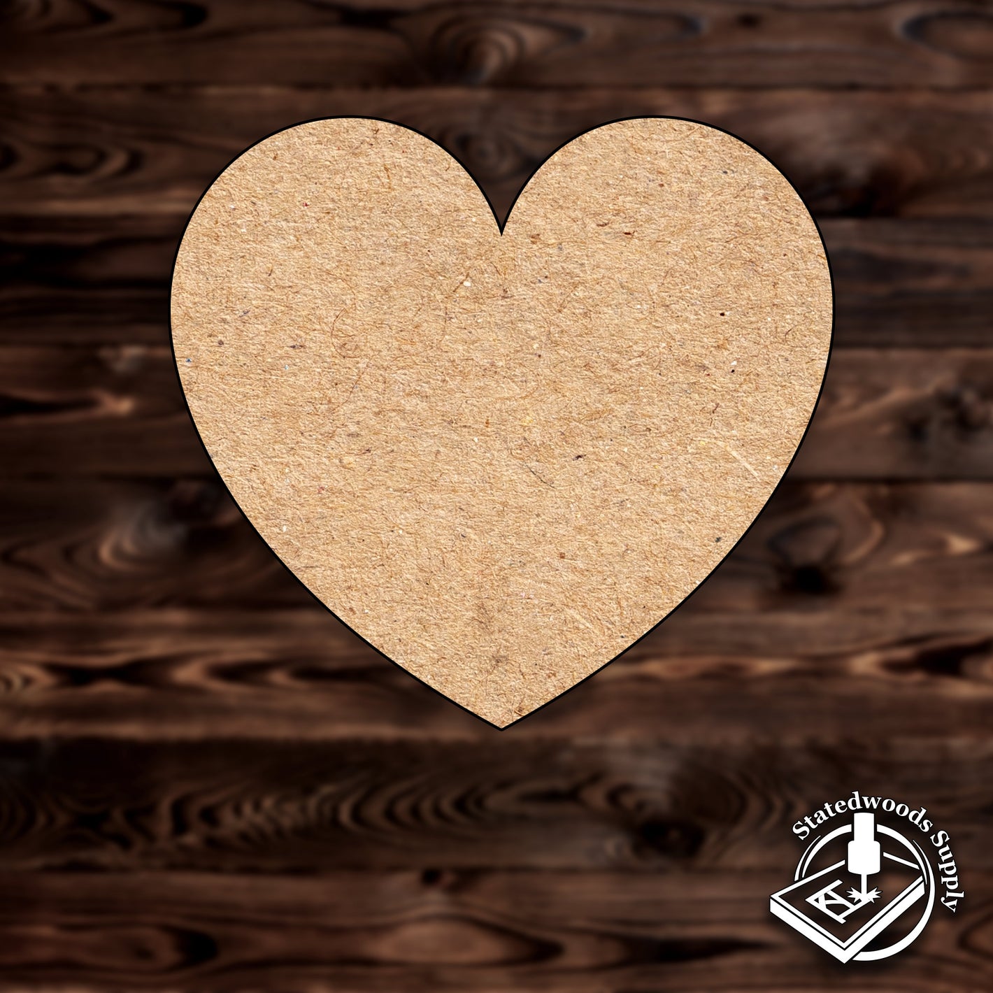 heart shape craft cutout MDF wood