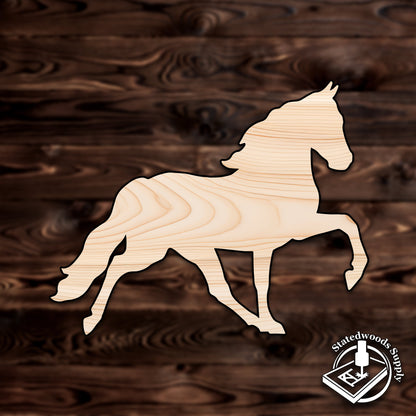 horse stallion running galloping plywood craft cutout