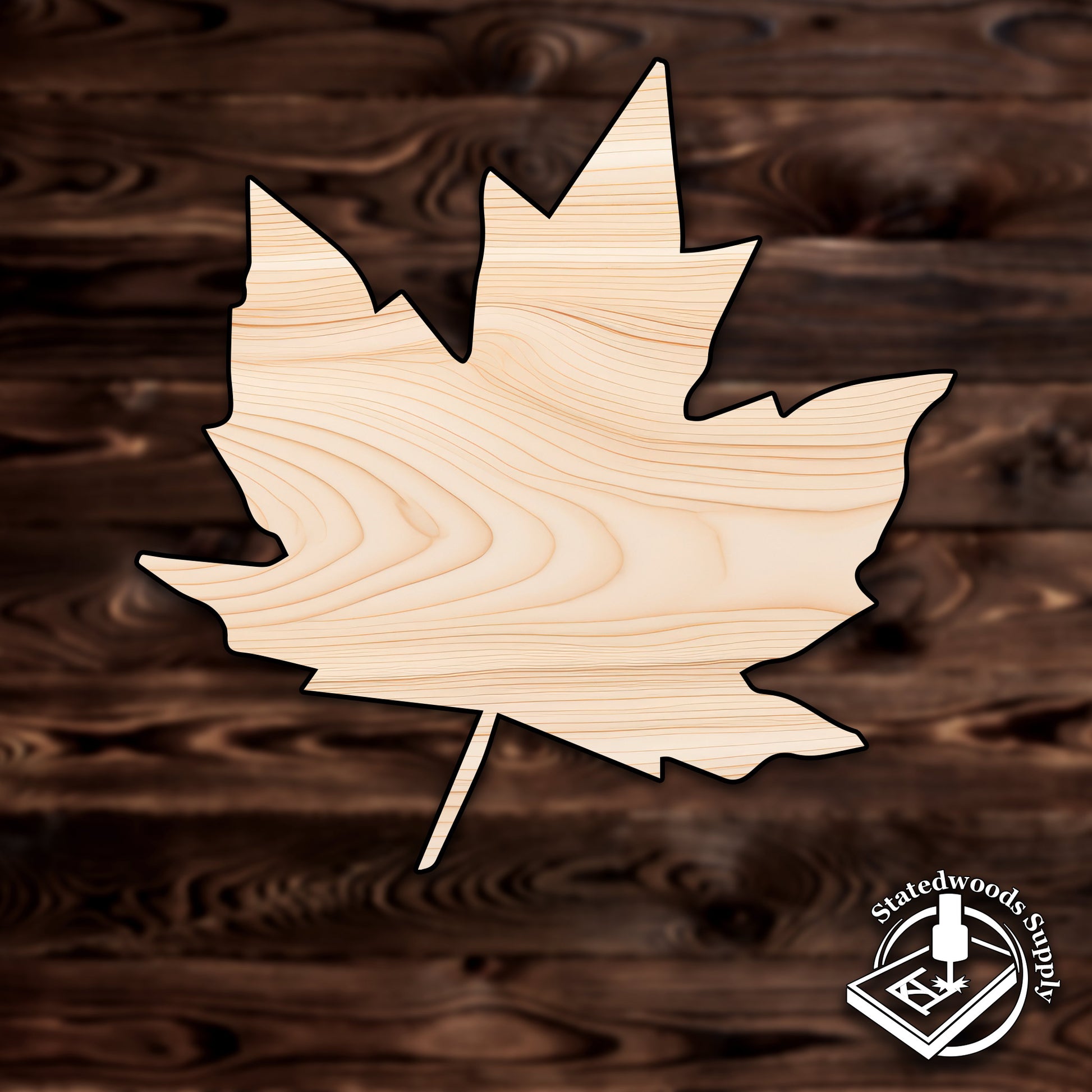 maple leaf fall autumn season decoration plywood craft cutout