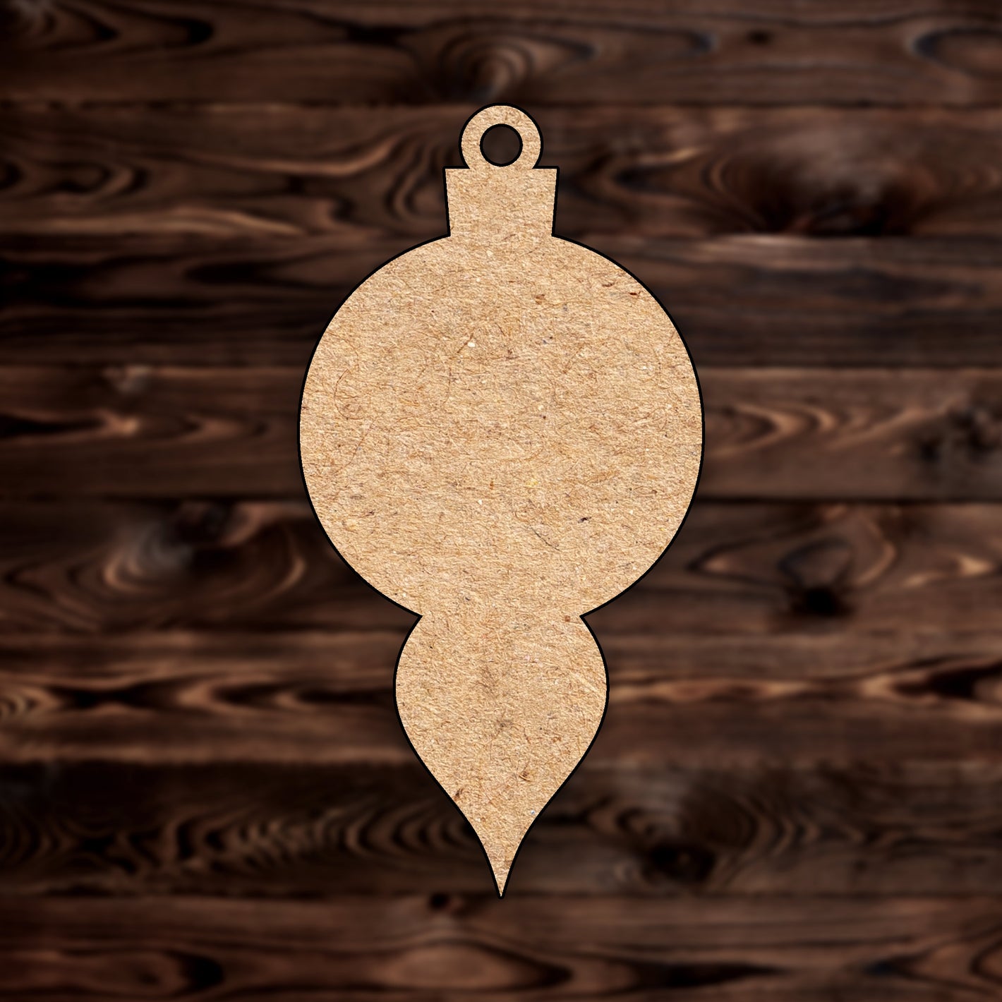 Christmas Ornament Finial Style MDF Craft Cutout