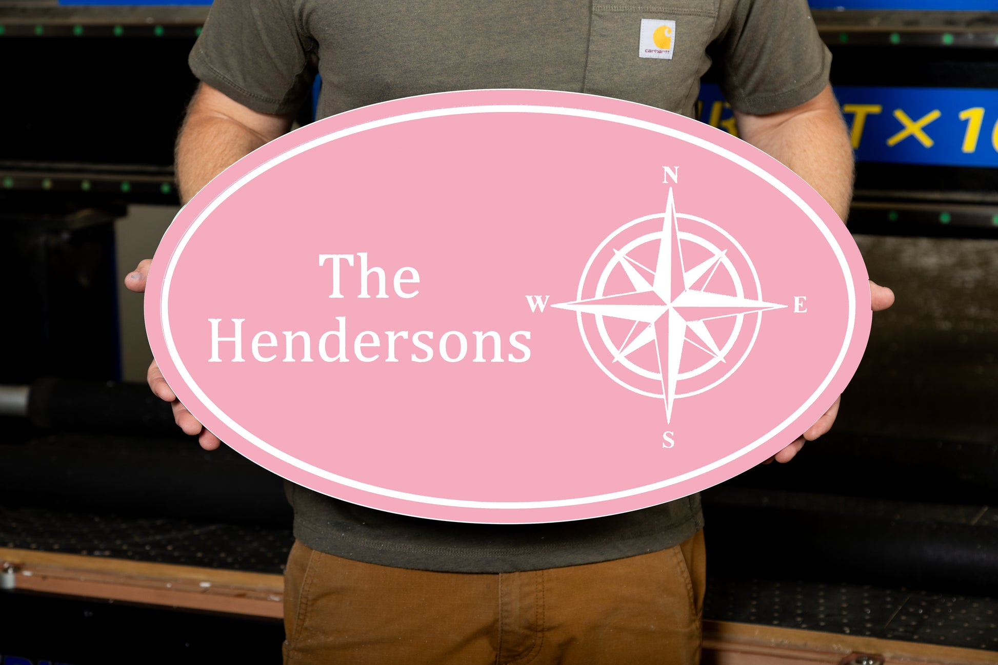 pink large house sign PVC oval compass beach custom