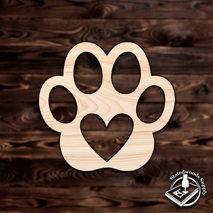 paw print dog pet animal plywood craft cutout