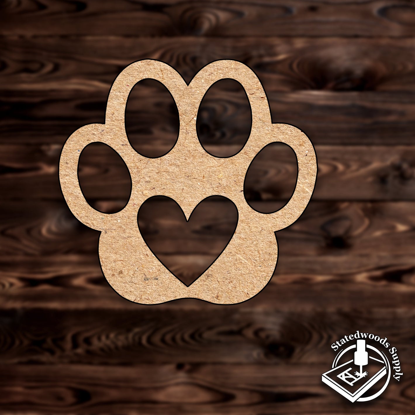 paw print dog animal mdf craft cutout