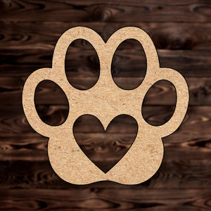 Paw Print Animal Craft MDF Cutout