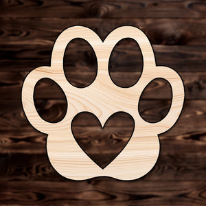 Paw Print Animal Plywood Craft Shape