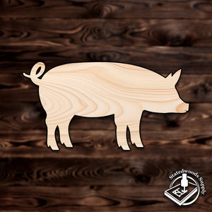 curly tail pig plywood craft cutout