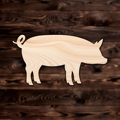 Curly Tail Pig Animal Plywood Craft Shape