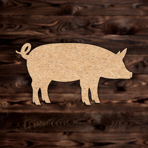 Curly Tail Pig Animal Craft MDF Cutout