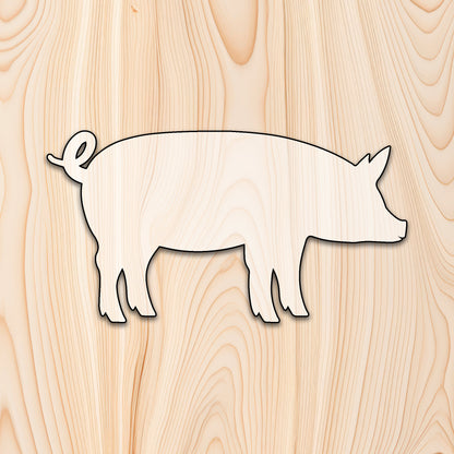 Curly Tail Pig Animal Acrylic Craft Cutout