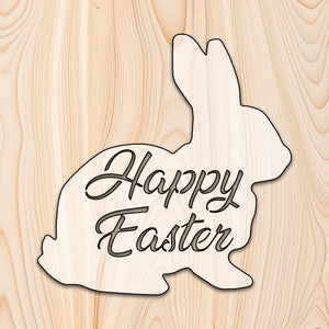 "Happy Easter" Rabbit Acrylic Craft Cutout