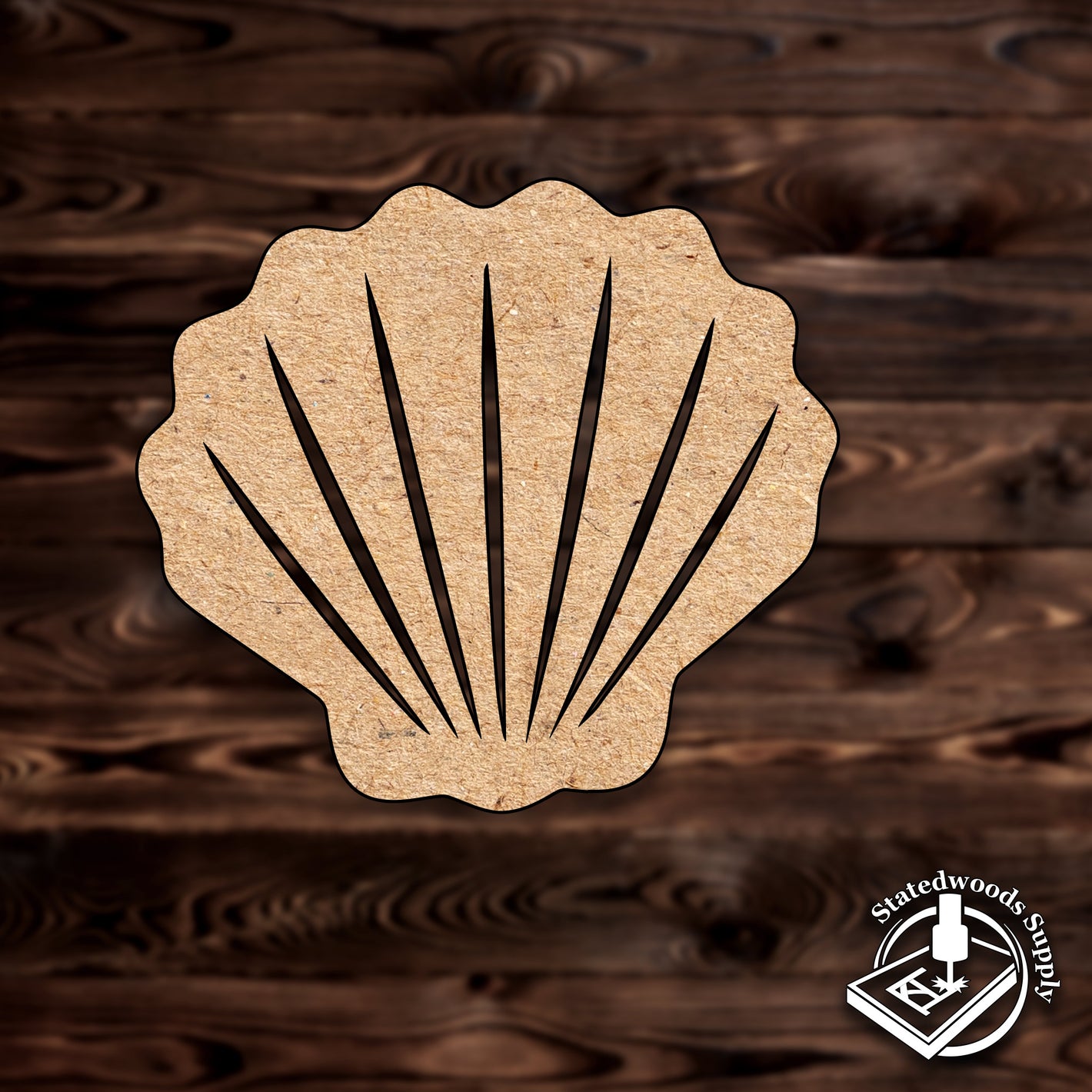 seashell beach MDF wood craft cutout