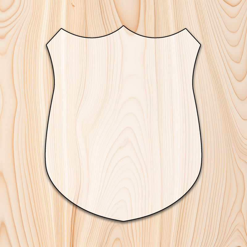 Classic Scalloped Shield Acrylic Craft Cutout