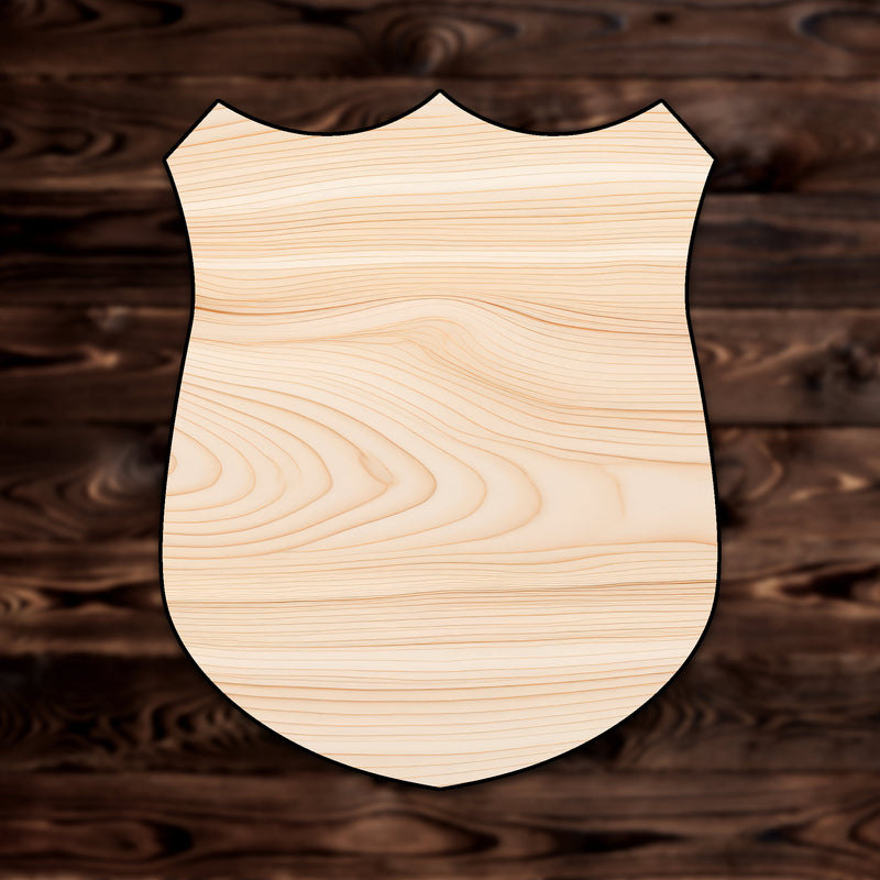 Classic Scalloped Shield Plywood Craft Cutout