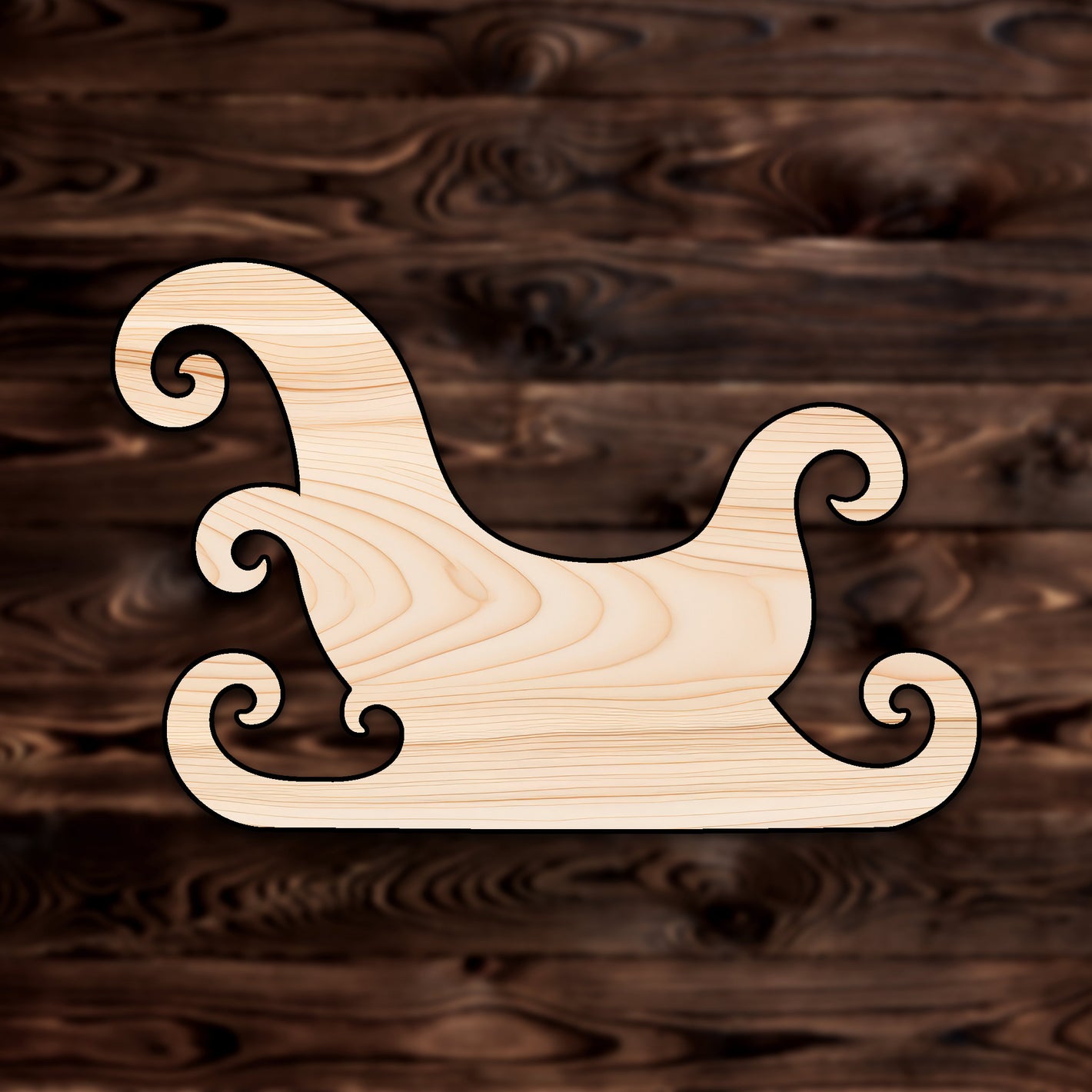 Santa Sleigh Plywood Craft Shape