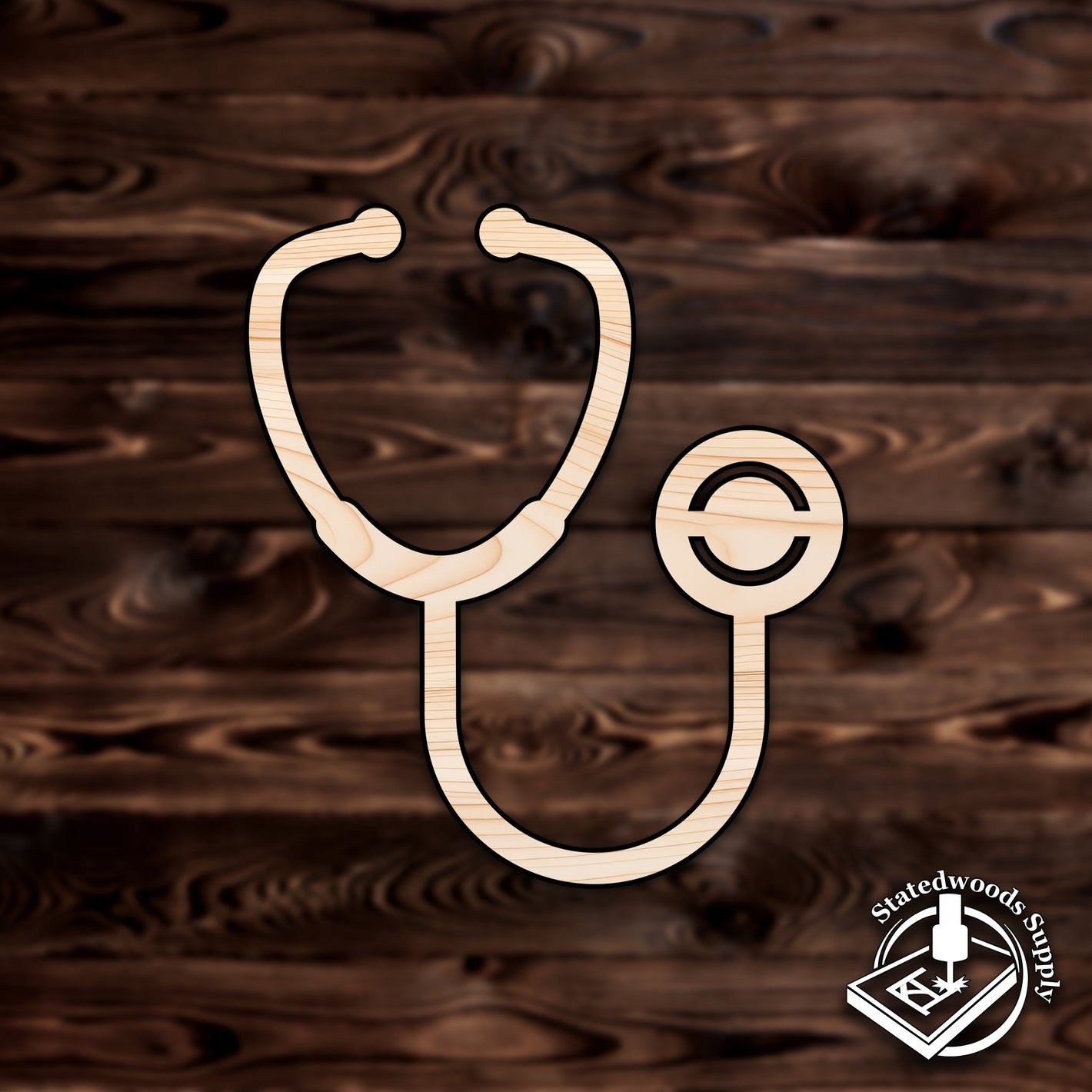 stethoscope medical plywood craft cutout