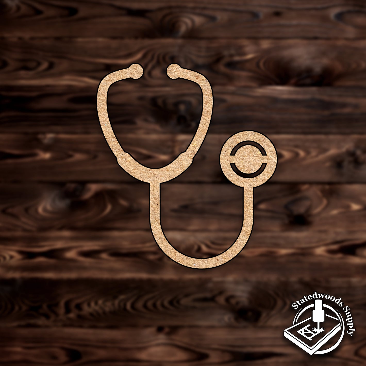 Stethoscope Medical MDF Craft Cutout