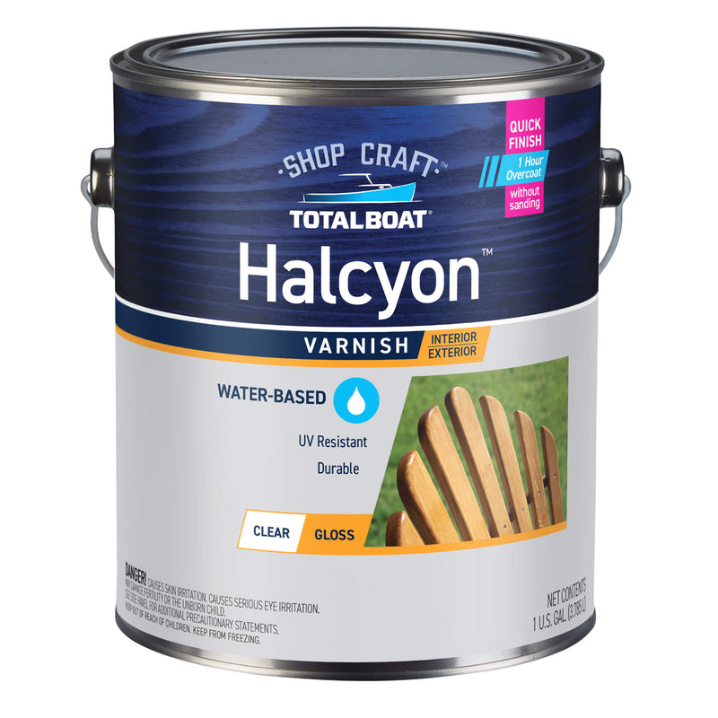 Halcyon Water-Based Marine Varnish Clear Gloss Gallon