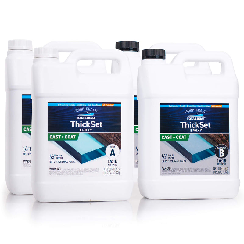ThickSet Cast + Coat Deep Pour Epoxy Resin Kits 4-Gallon Kit