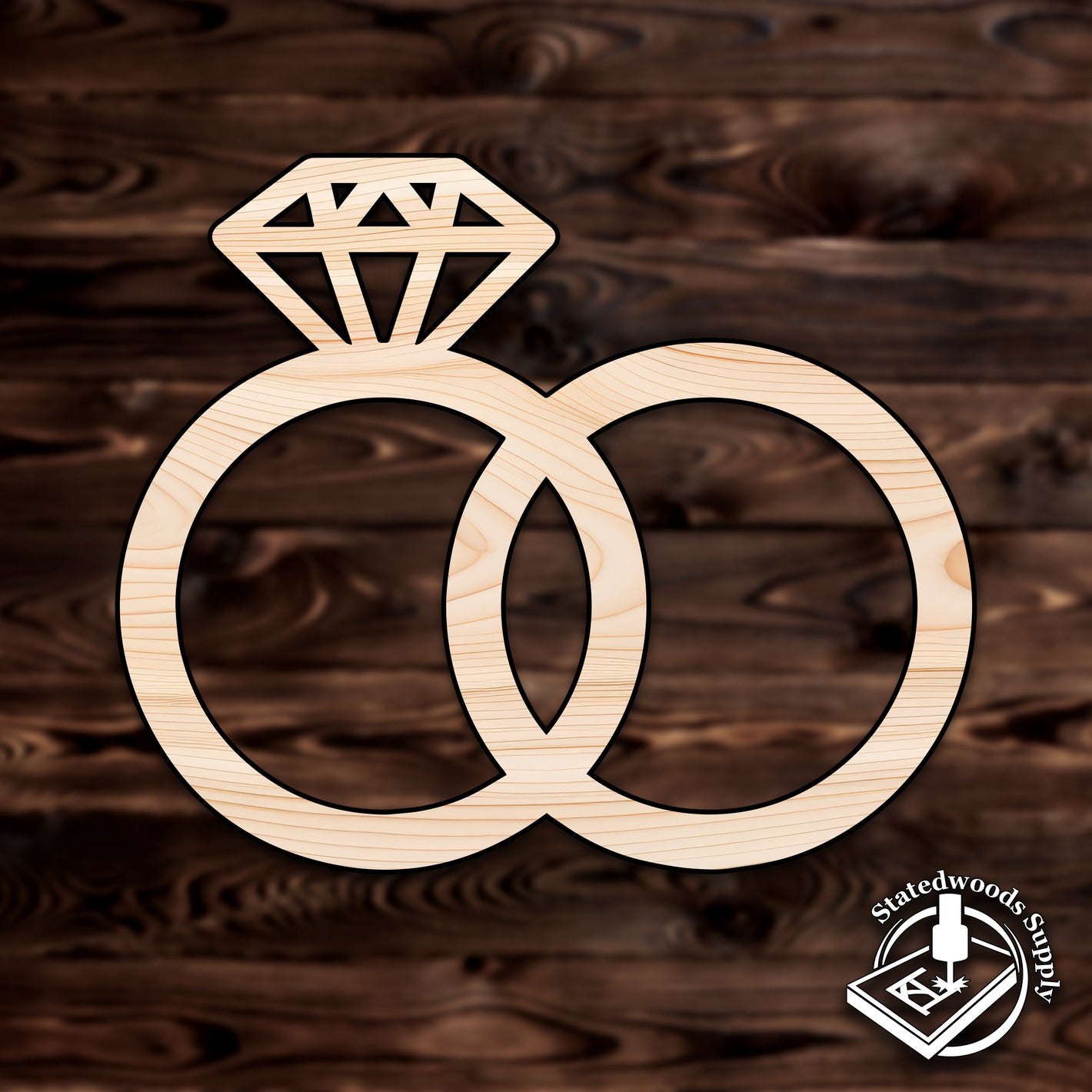 wedding ring craft cutout wood plywood