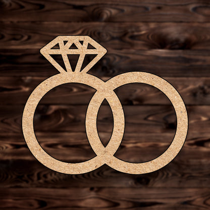 Wedding Rings MDF Craft Cutout